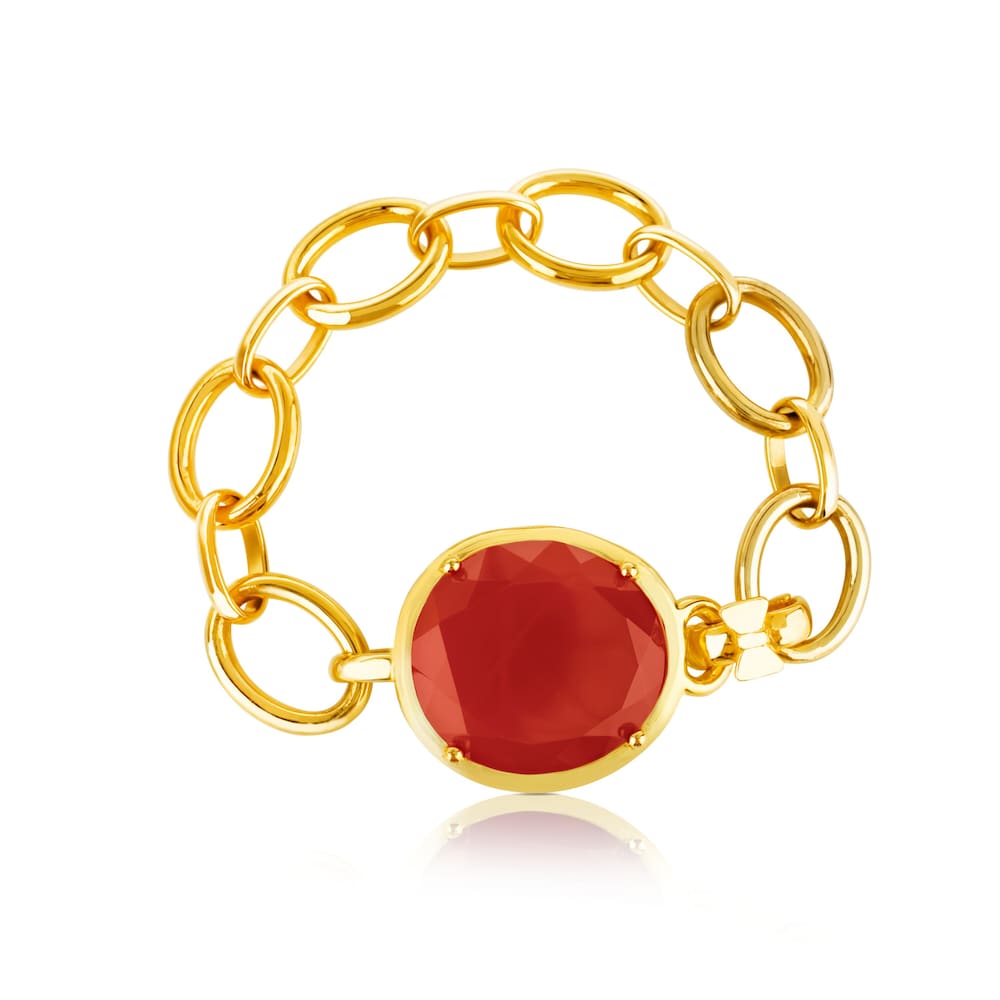Pulsera Dinah Round con ba&ntilde;o de oro 18 kt sobre plata