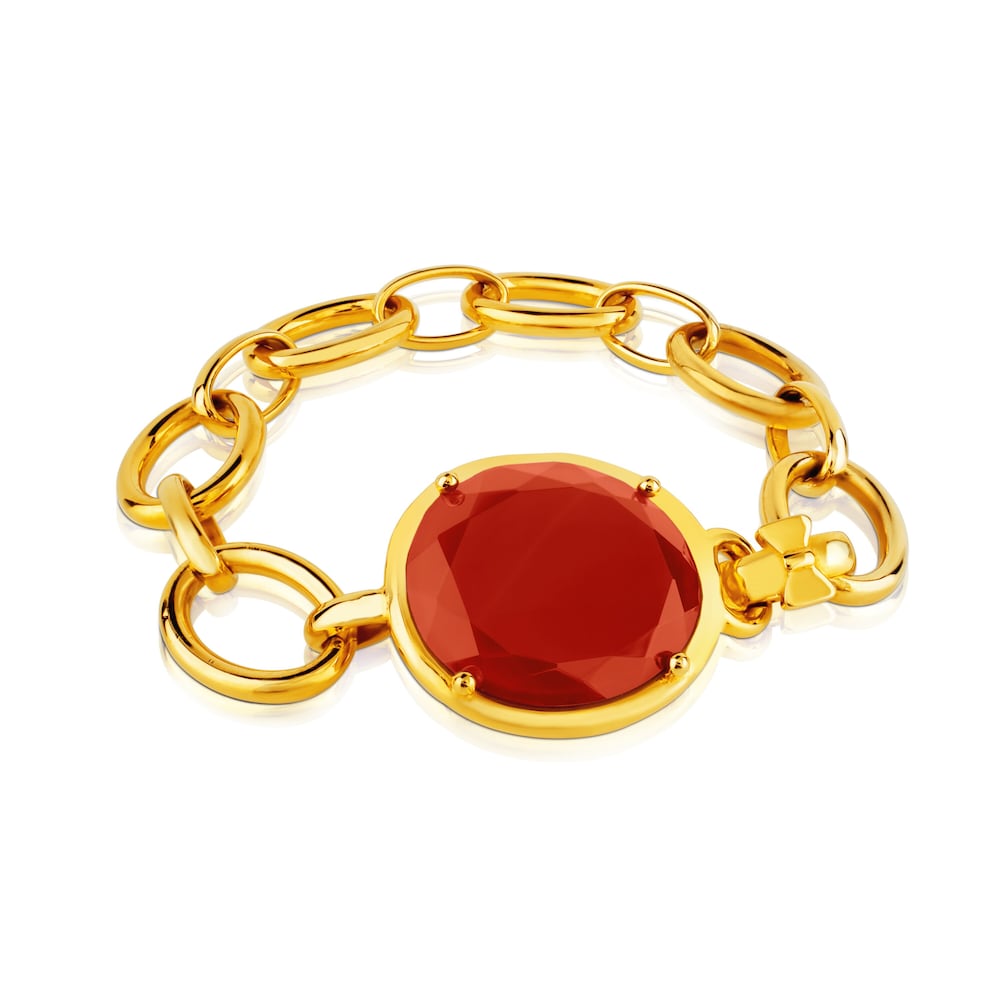Pulsera Dinah Round con ba&ntilde;o de oro 18 kt sobre plata