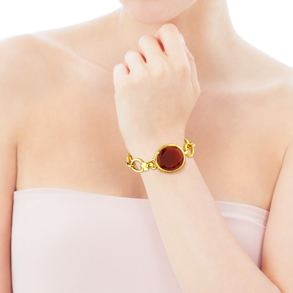 Pulsera Dinah Round con ba&ntilde;o de oro 18 kt sobre plata