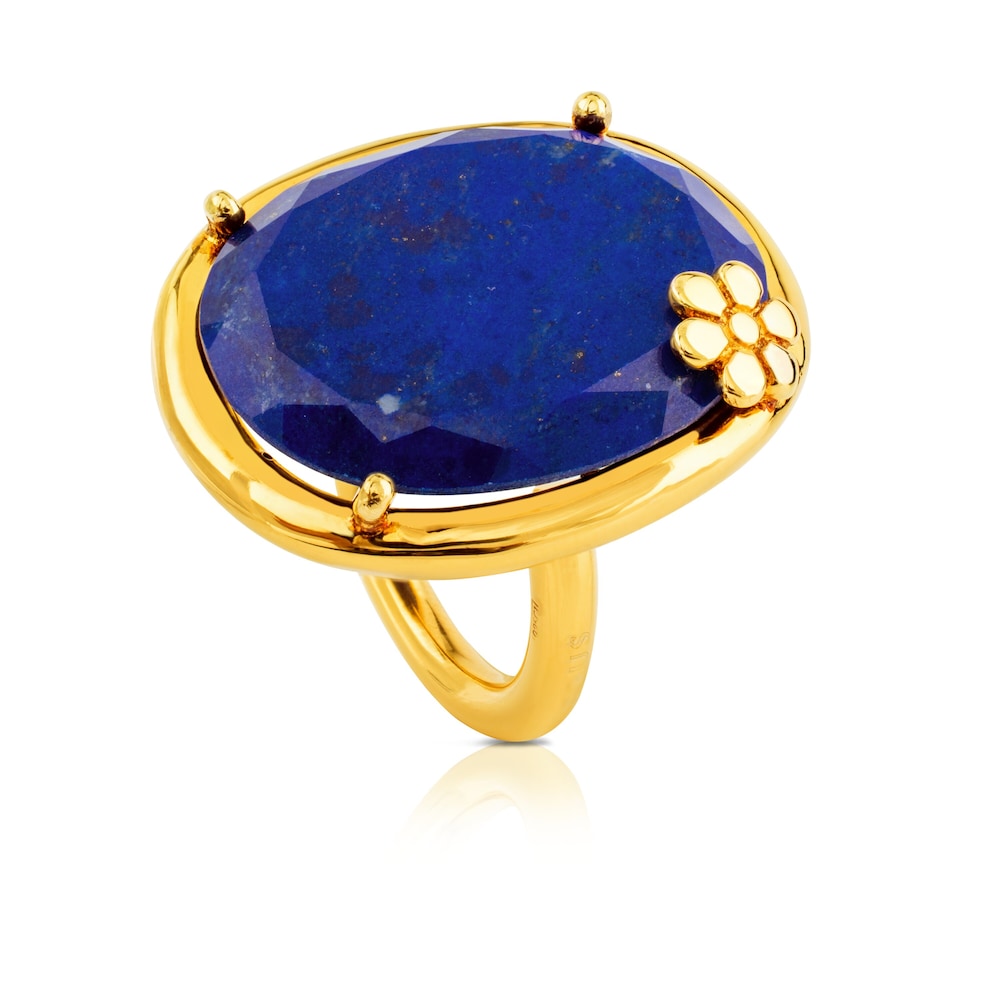 Anillo Dinah Round con baño de oro 18 kt sobre plata image number 0