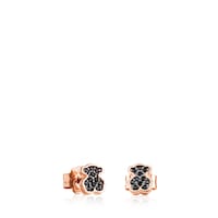 Rose Vermeil Silver TOUS Motif Earrings with Spinel Bear motif
