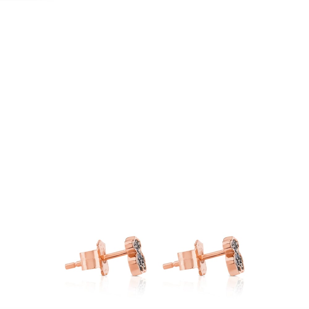 Rose Vermeil Silver TOUS Motif Earrings with Spinel Bear motif