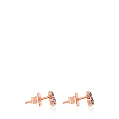 Rose Vermeil Silver TOUS Motif Earrings with Spinel Bear motif