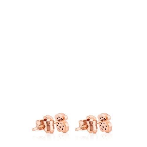Rose Vermeil Silver TOUS Motif Earrings with Spinel Bear motif