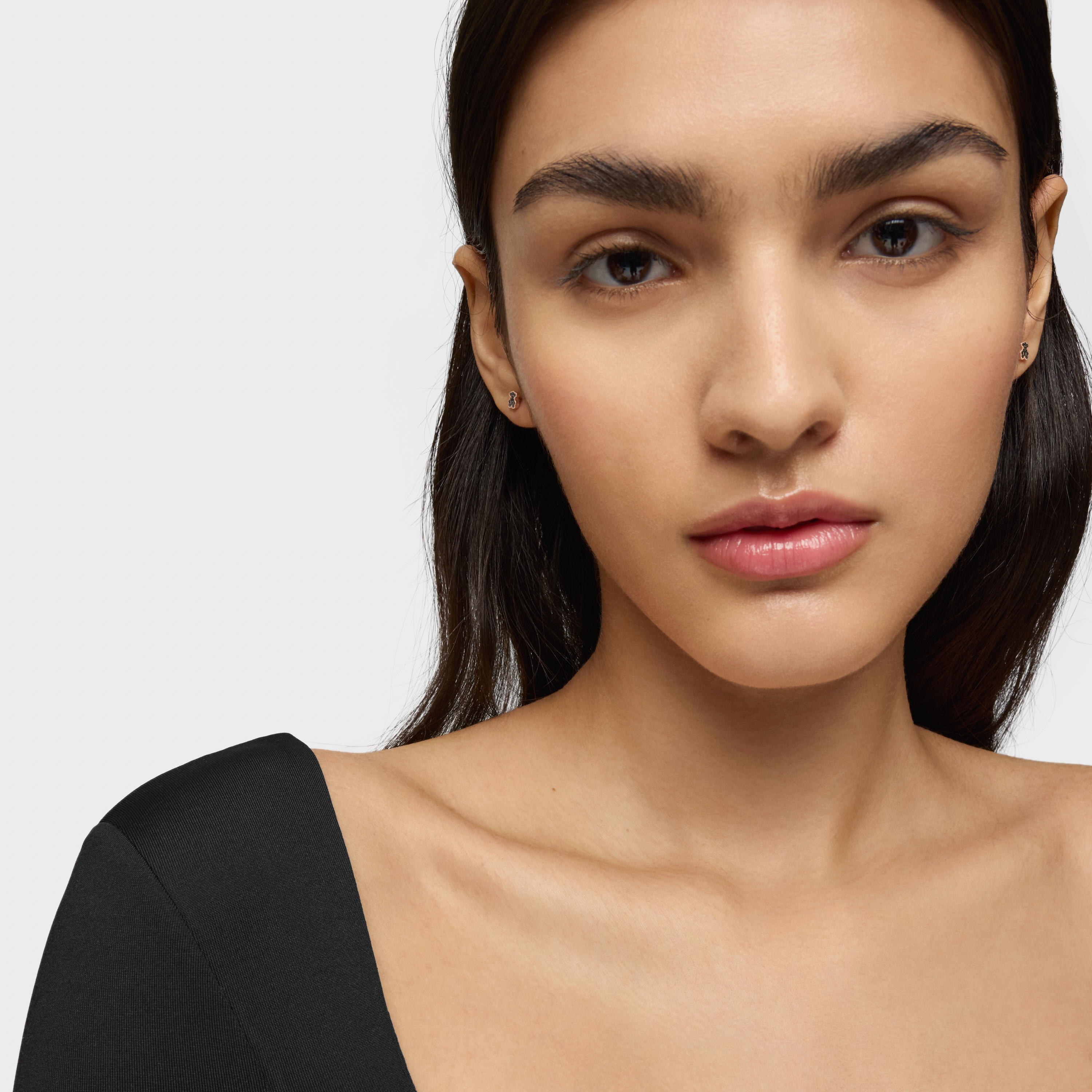 Rose 18K gold vermeil TOUS Motif Earrings with Spinel Bear motif