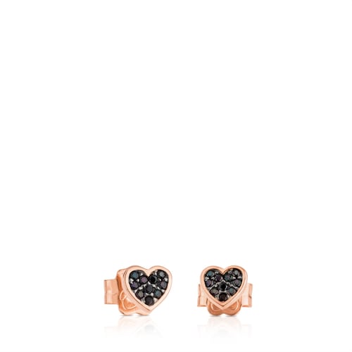 Rose Vermeil Silver TOUS Motif Earrings with Spinels and Heart motif image number 0