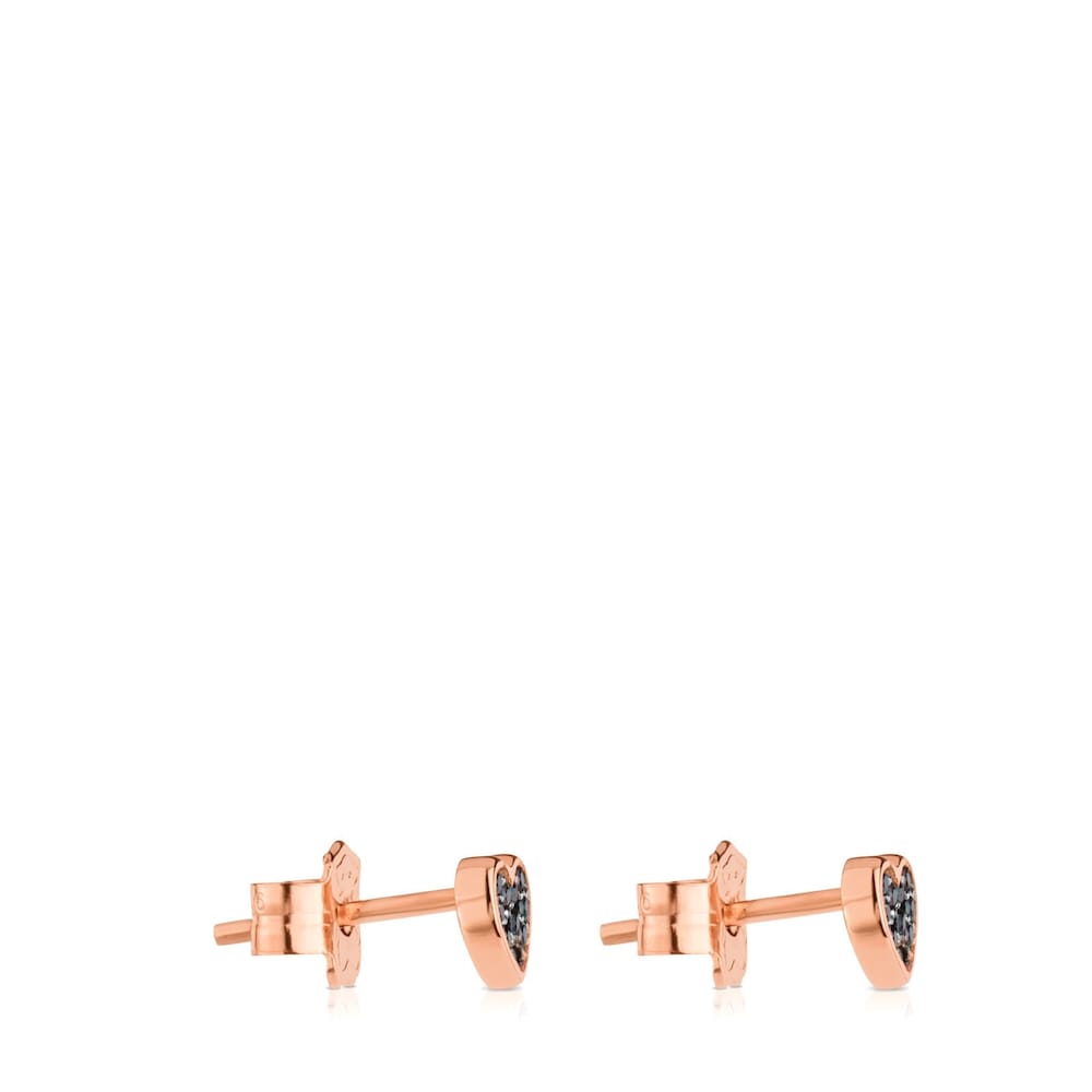 Rose Vermeil Silver TOUS Motif Earrings with Spinels and Heart motif