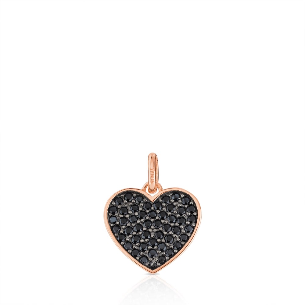 Rose 18K gold vermeil TOUS Motif Pendant with Spinel and Heart motif