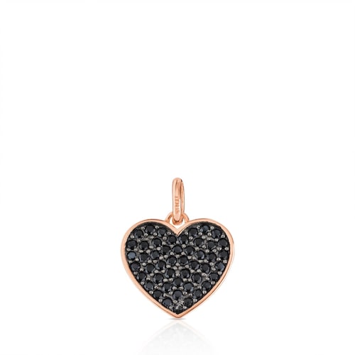 Rose 18K gold vermeil TOUS Motif Pendant with Spinel and Heart motif