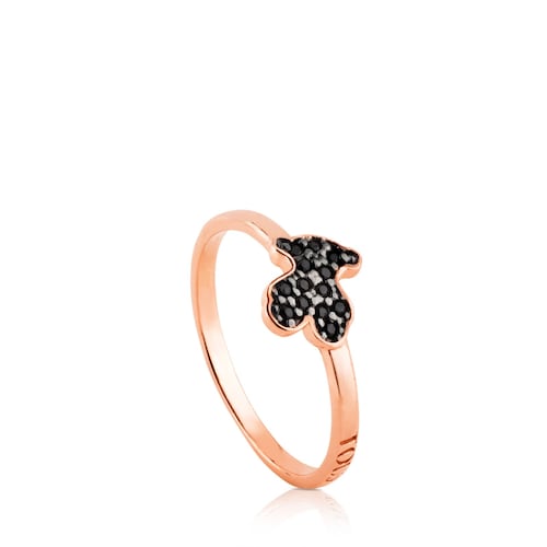 Anillo de plata vermeil y espinelas motivo oso Motif