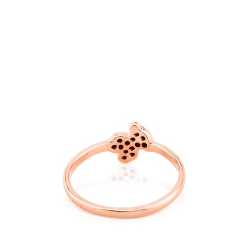 Anillo de plata vermeil y espinelas motivo oso Motif