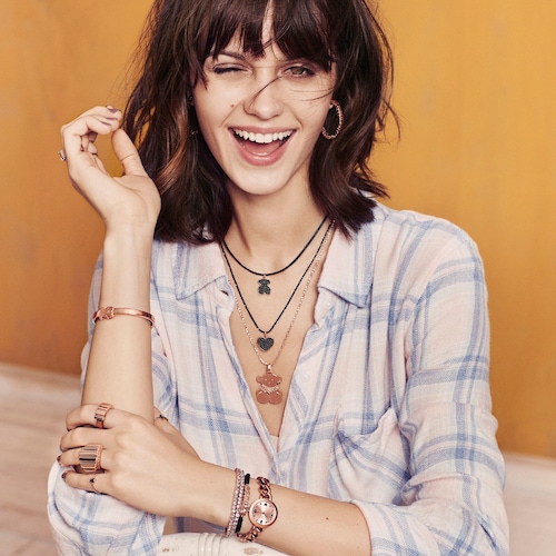 Anillo de ba&ntilde;o de oro rosa 18 kt sobre plata Motif