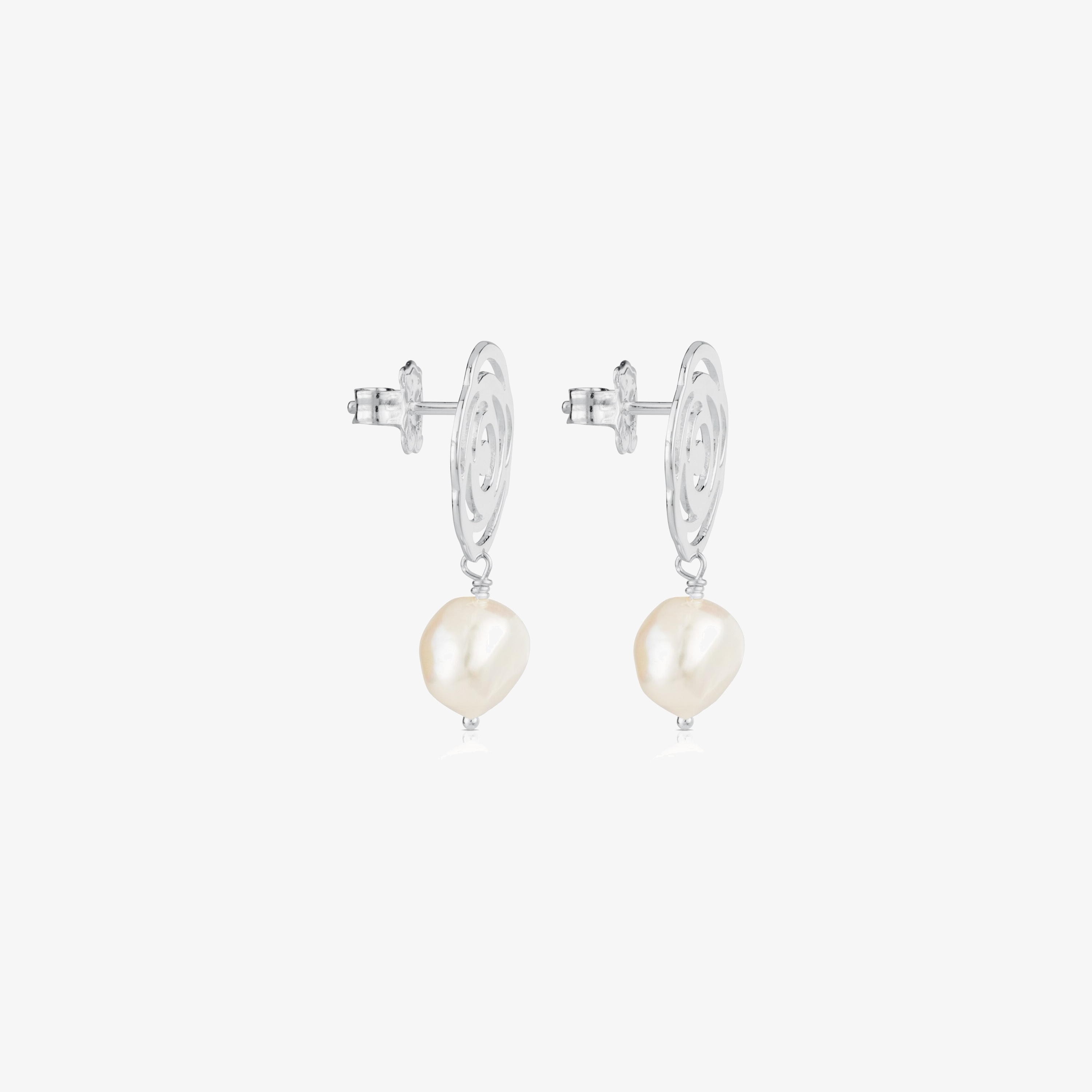 Silver TOUS Rosa d'Abril Earrings with pearls