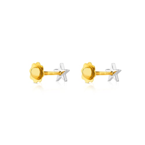 White Gold TOUS Puppies Earrings with Diamonds Star motifs
