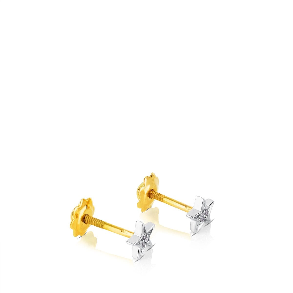 White Gold TOUS Puppies Earrings with Diamonds Star motifs