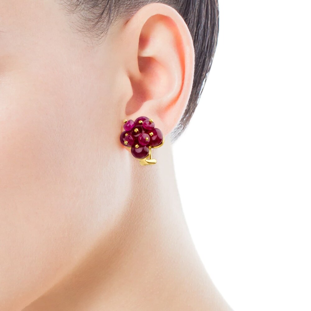 Pendientes ATELIER Precious Gemstones de oro con rub&iacute;