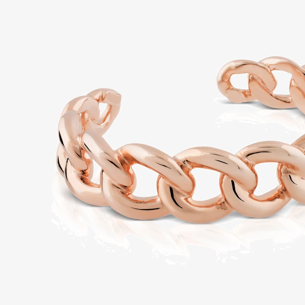 Pulsera Eslabones con ba&ntilde;o de oro rosa 18 kt sobre plata