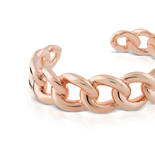 Pulsera Eslabones con ba&ntilde;o de oro rosa 18 kt sobre plata image number 0