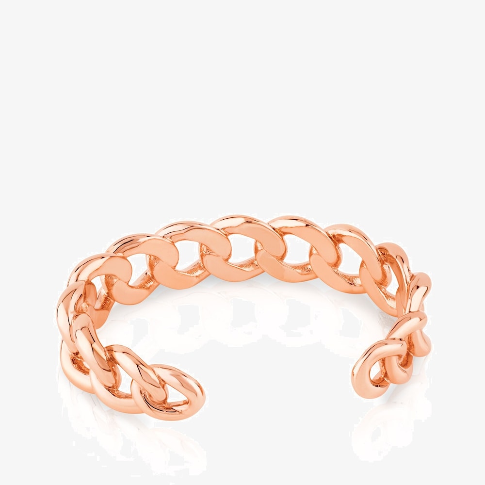 Pulsera Eslabones con ba&ntilde;o de oro rosa 18 kt sobre plata