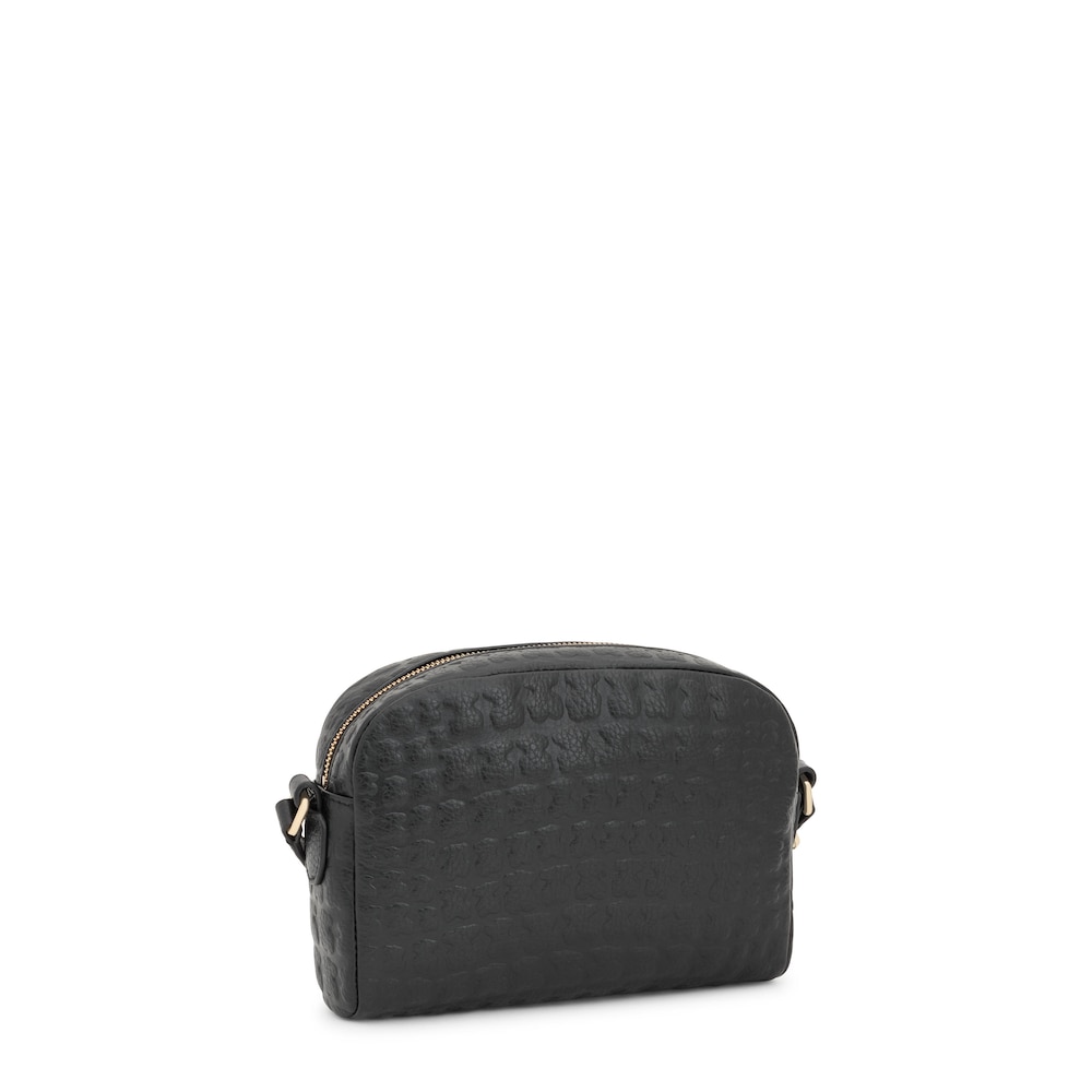 Mala de tiracolo Sherton em Pele na cor preta