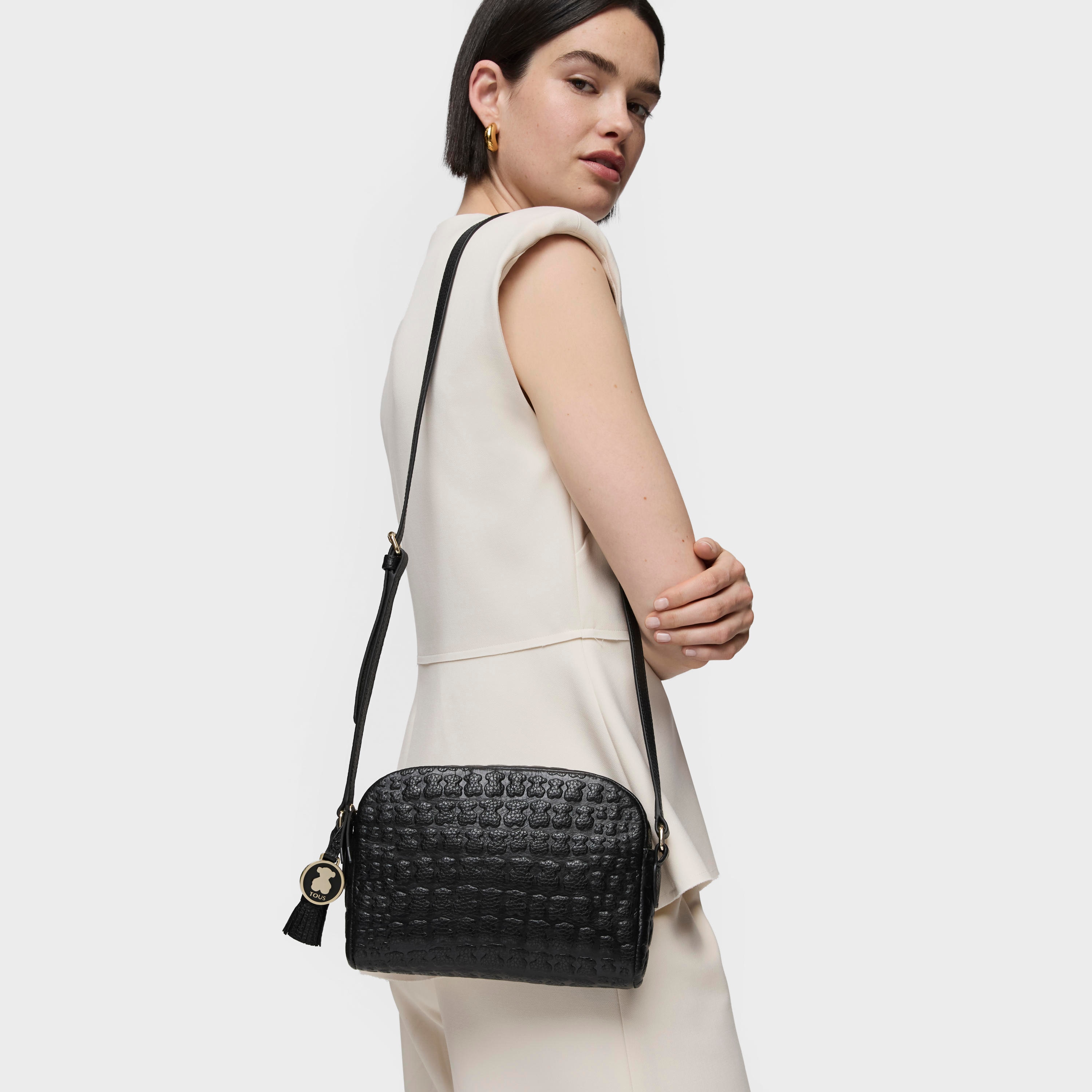 Black Leather Sherton Crossbody bag