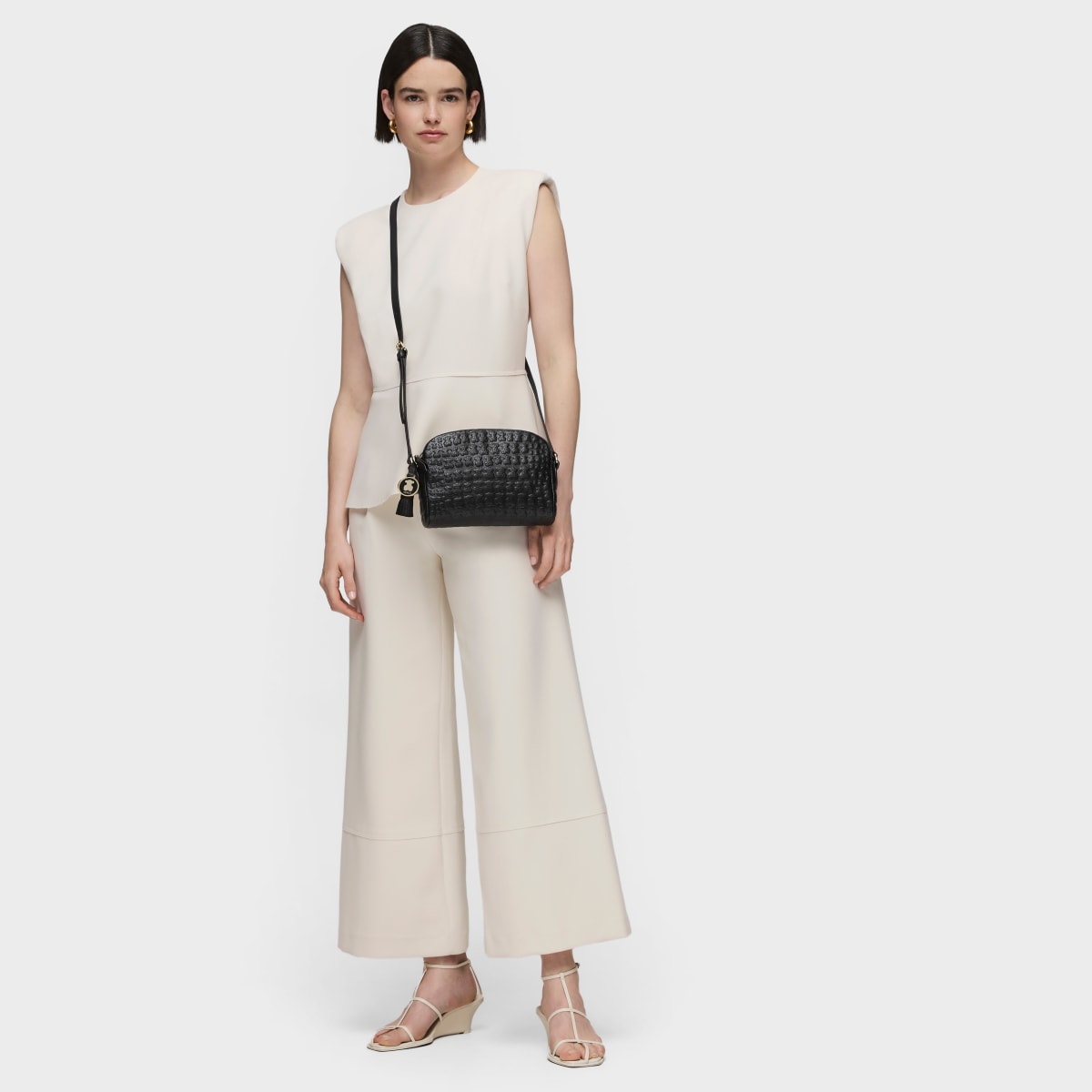 Black Leather Sherton Crossbody bag