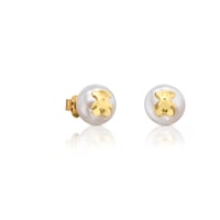 Gold TOUS Bear Earrings with Pearls