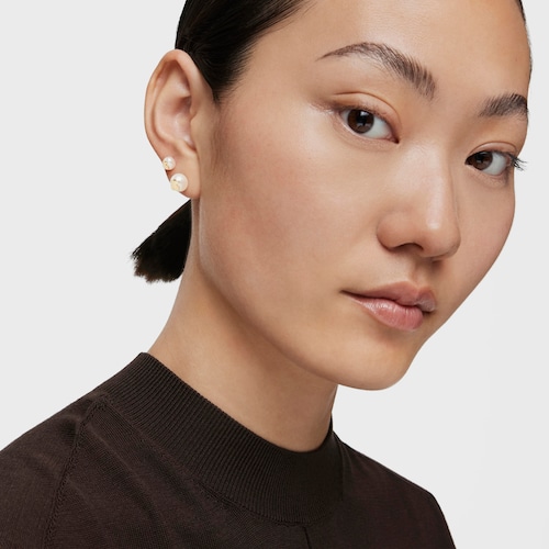 Gold TOUS Bear Earrings with Pearls