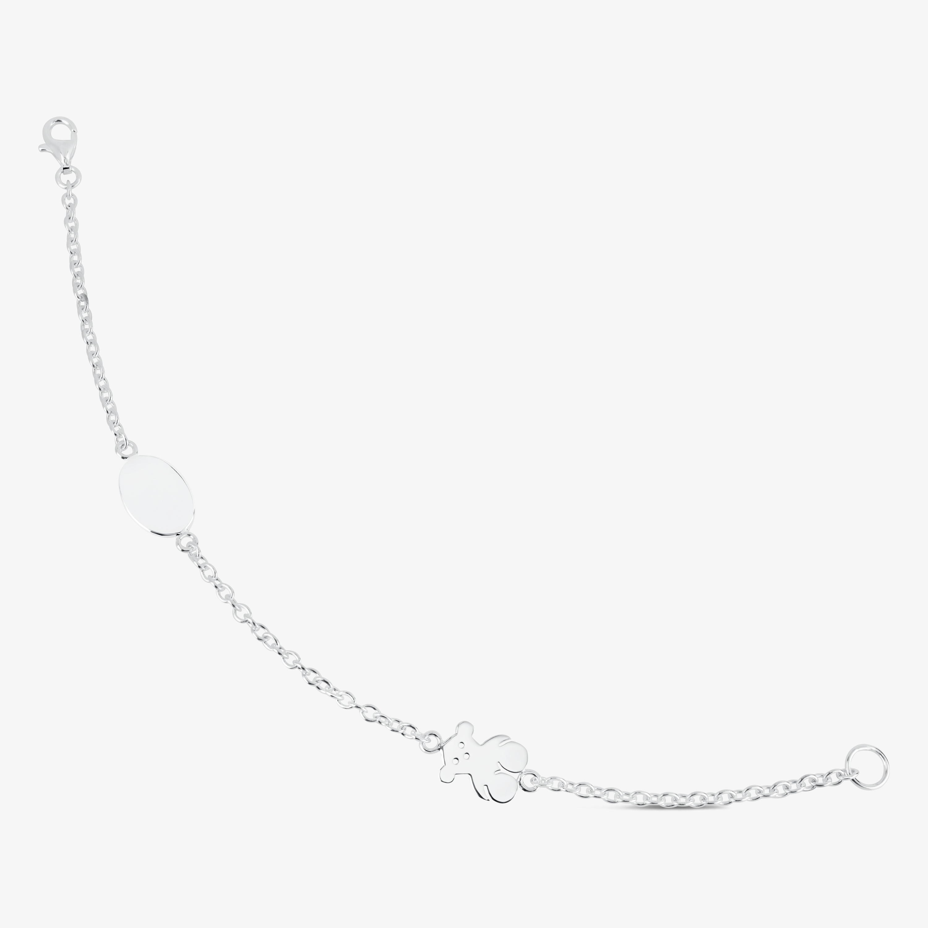 Silver TOUS Bear Bracelet Oval and Bear motifs