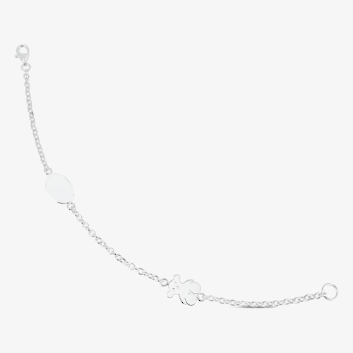 Silver TOUS Bear Bracelet Oval and Bear motifs