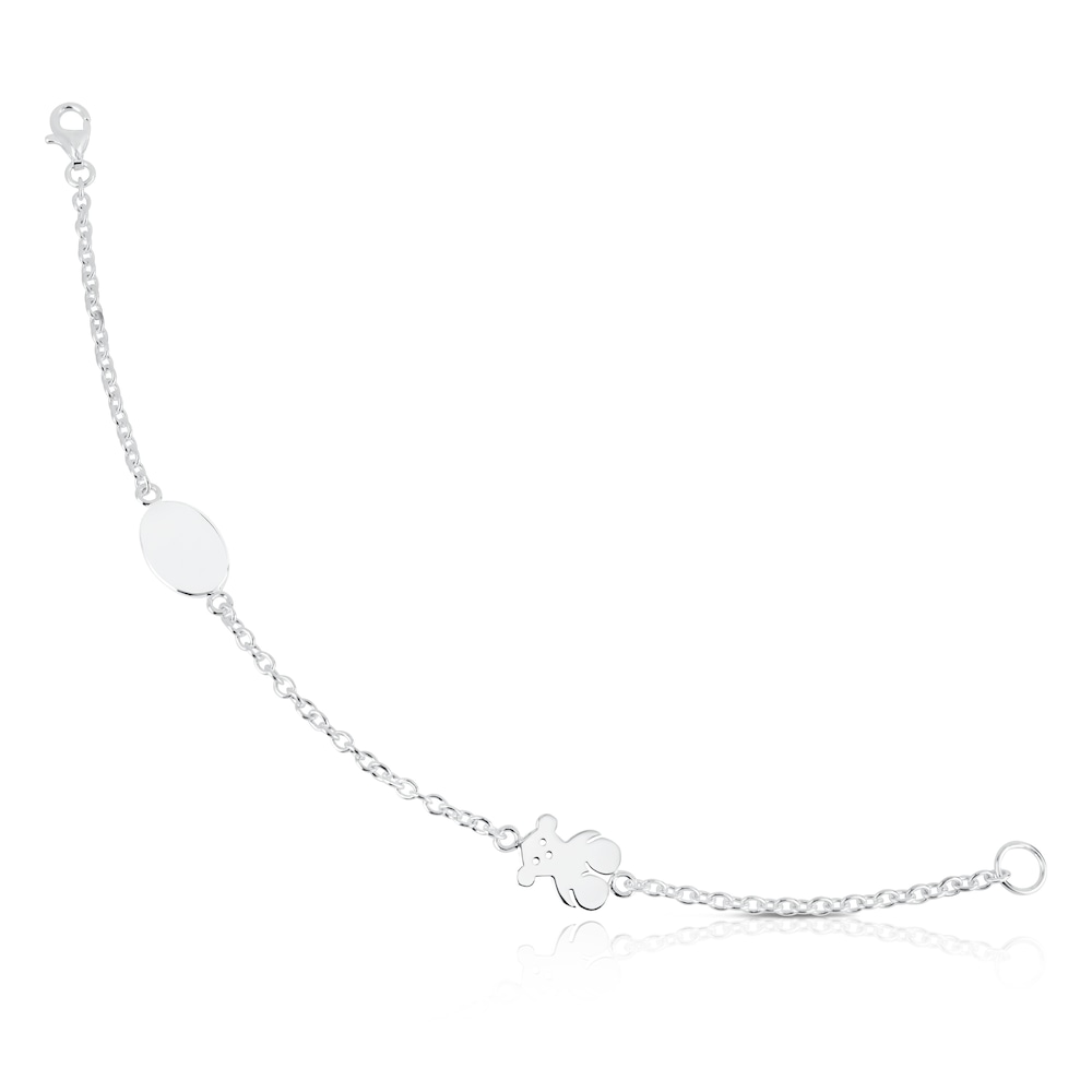 Silver TOUS Bear Bracelet Oval and Bear motifs