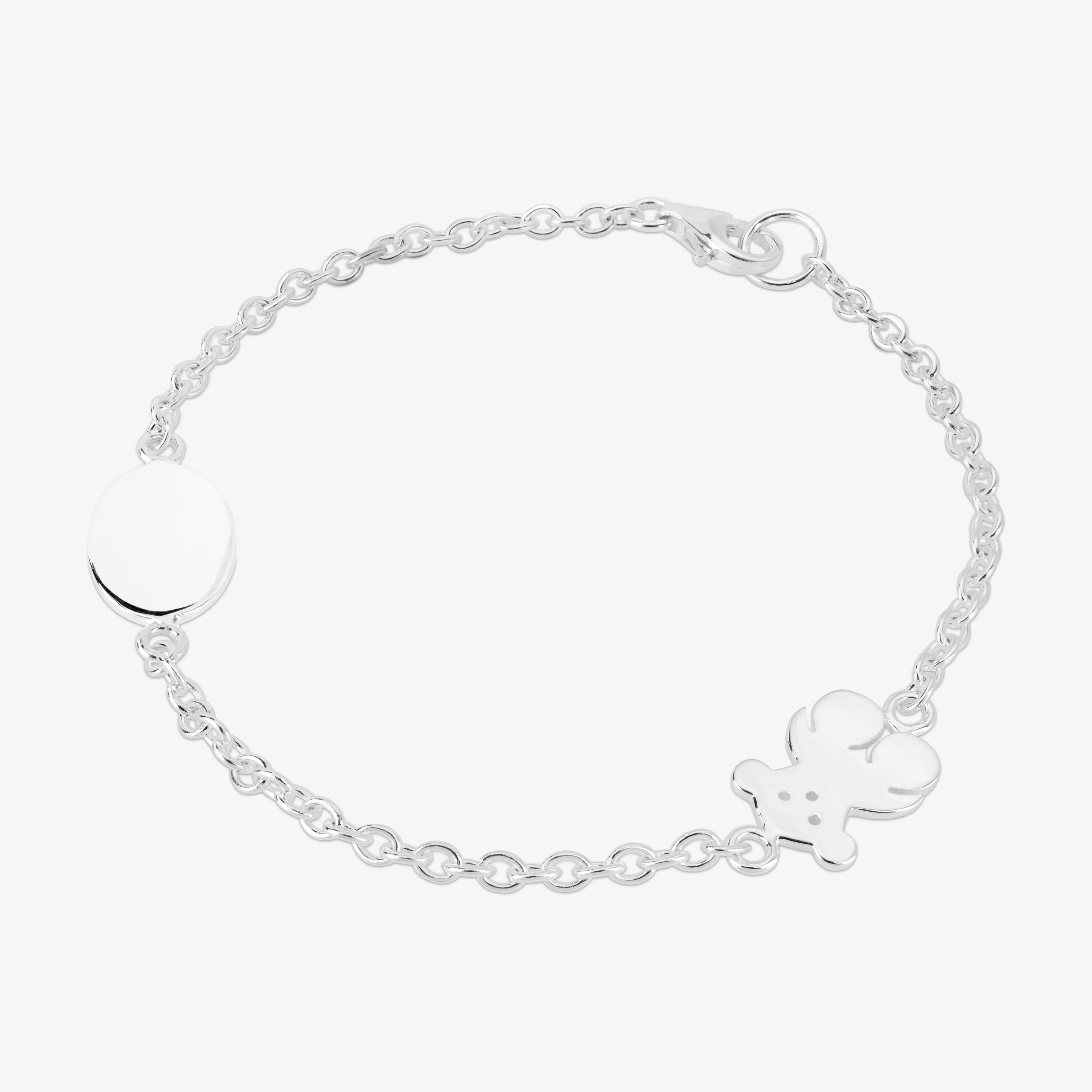 Silver TOUS Bear Bracelet Oval and Bear motifs