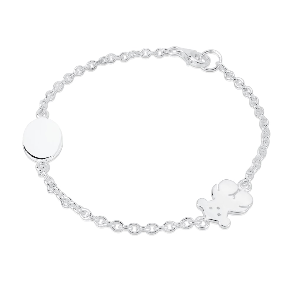 Silver TOUS Bear Bracelet Oval and Bear motifs