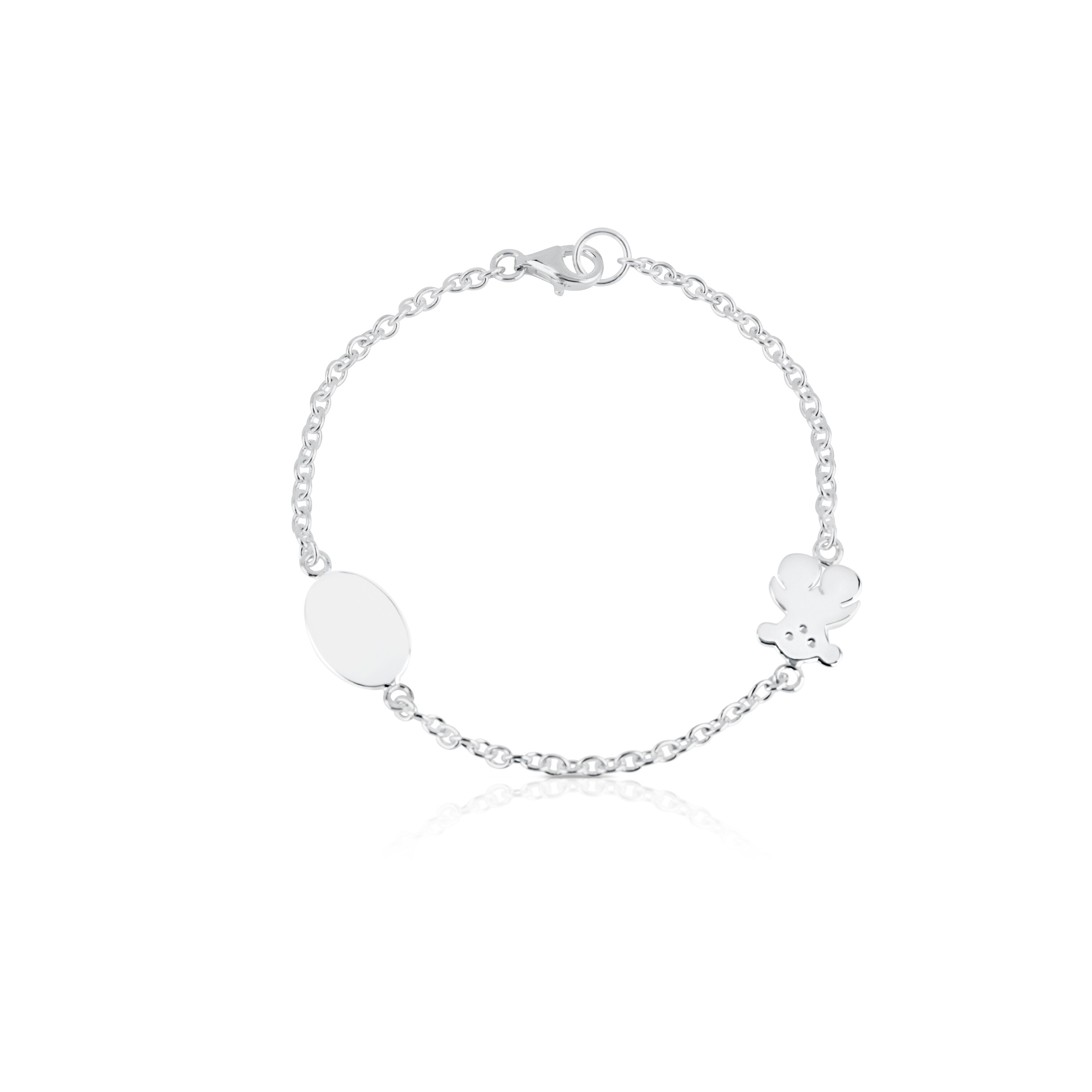 Silver TOUS Bear Bracelet Oval and Bear motifs