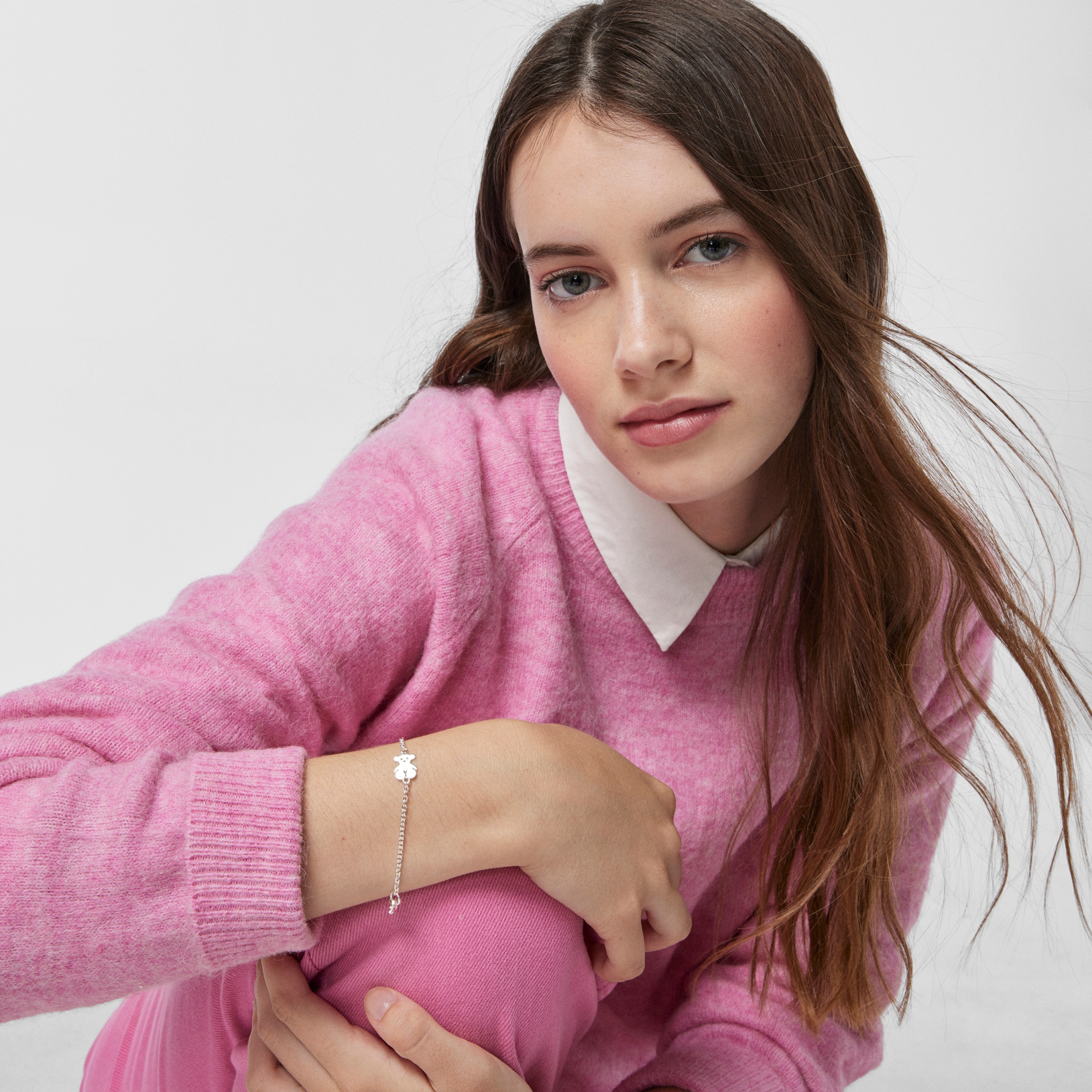 Silver TOUS Bear Bracelet Oval and Bear motifs