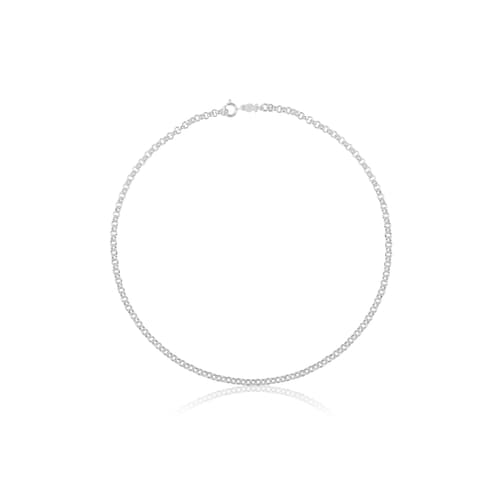 Gargantilla peque&ntilde;a de plata con anillas redondas gruesas, 40 cm Chain