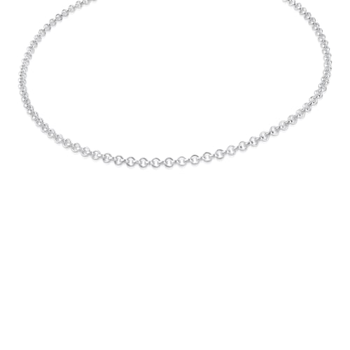 Collaret petit de plata amb anelles rodones gruixudes, 40 cm Chain