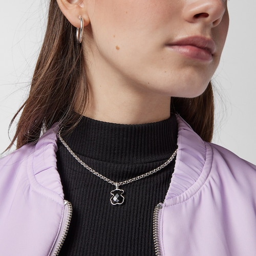 Collaret petit de plata amb anelles rodones gruixudes, 40 cm Chain