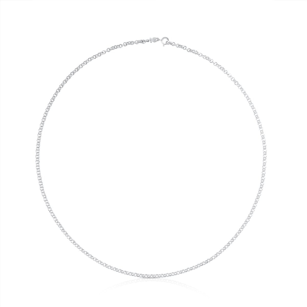 Gargantilla gruesa de plata con anillas, 60 cm Chain image number 0
