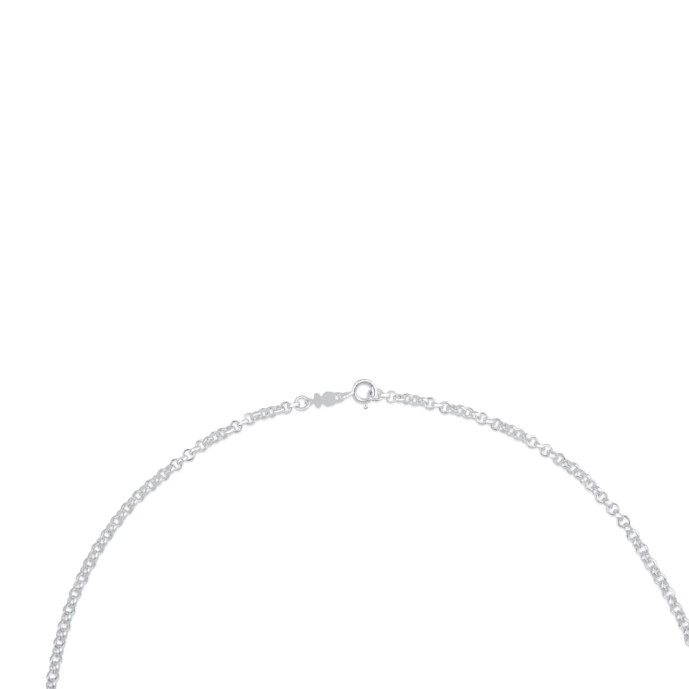 Gargantilla gruesa de plata con anillas, 60 cm Chain