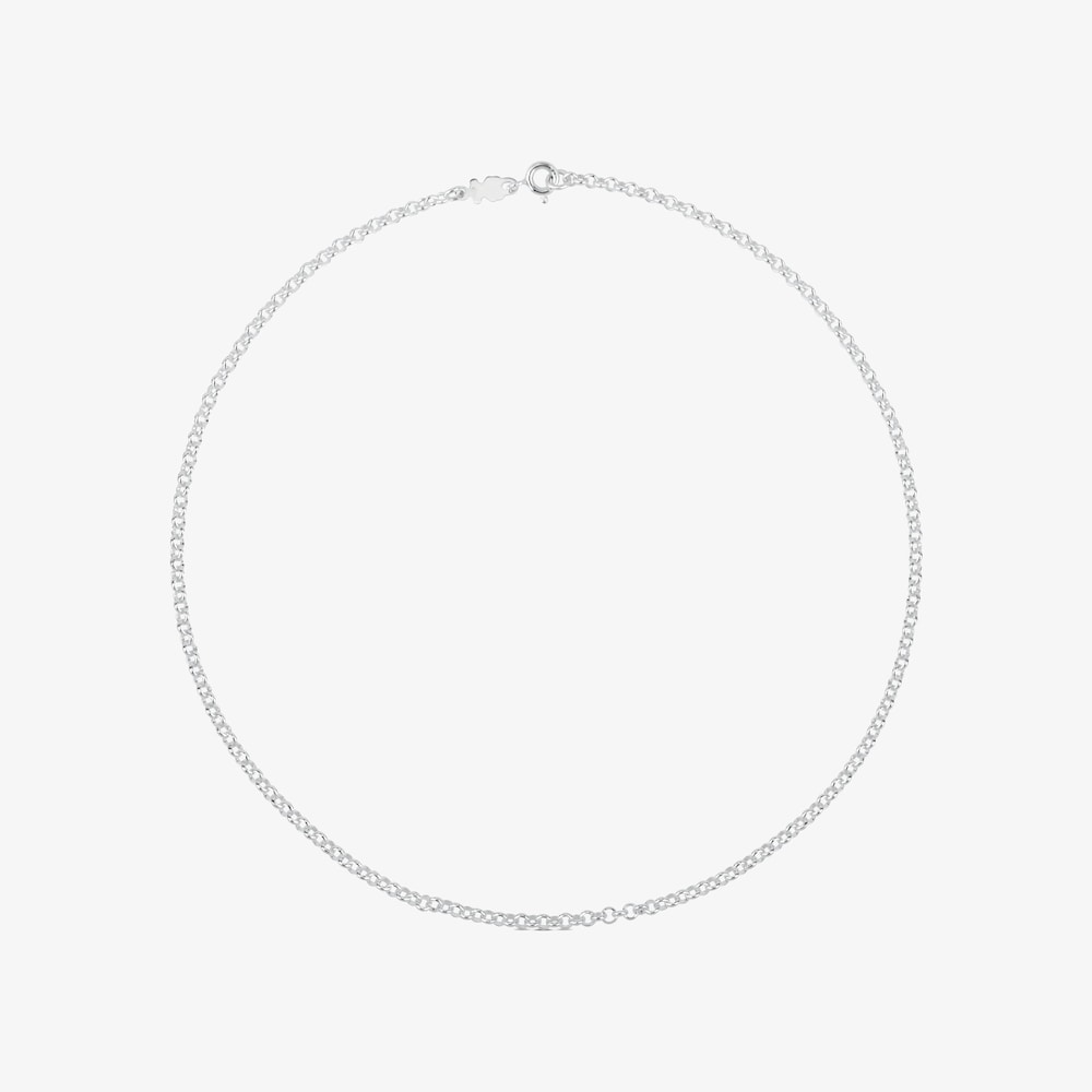 Gargantilla mediana de plata con anillas, 40 cm Chain