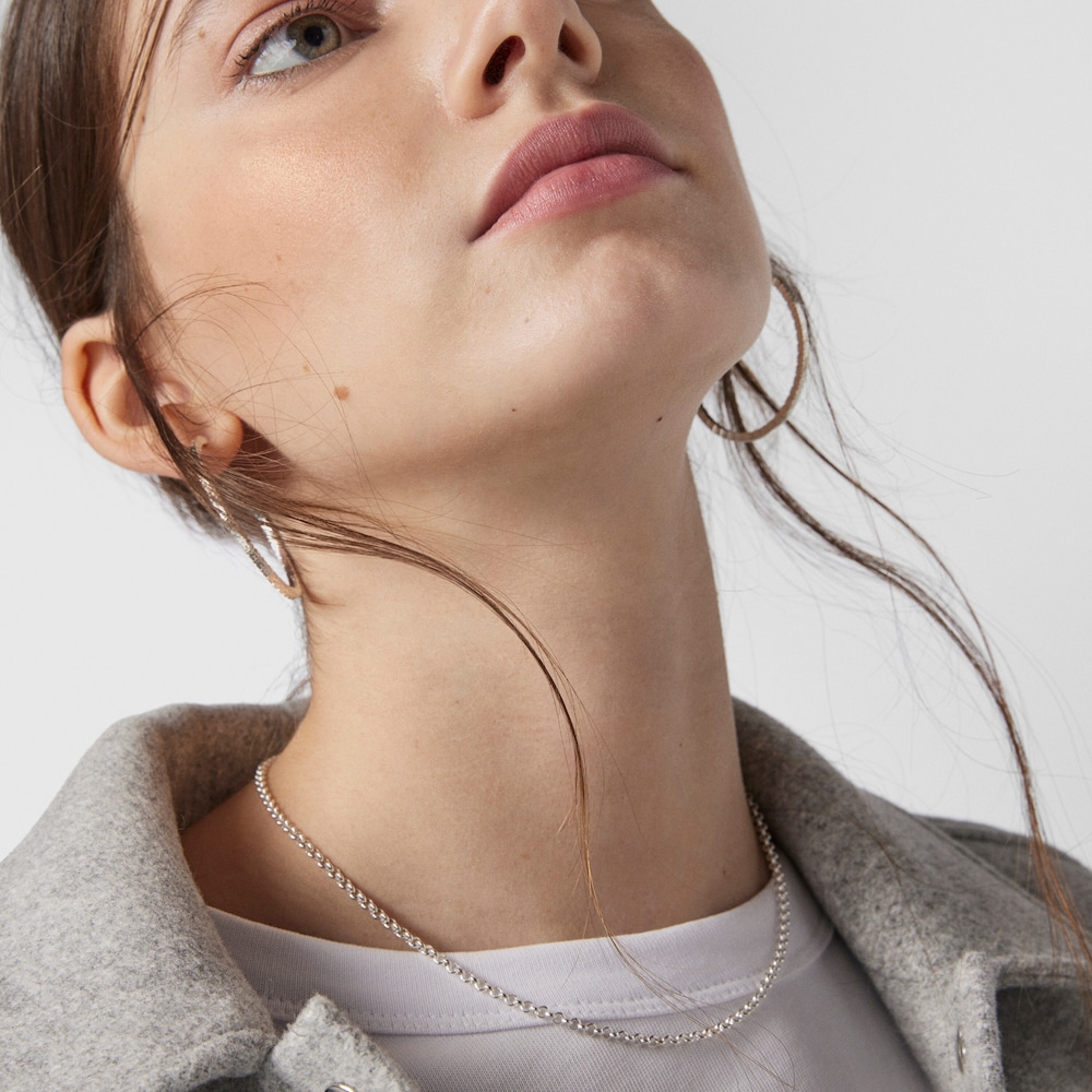 Gargantilla mediana de plata con anillas, 40 cm Chain