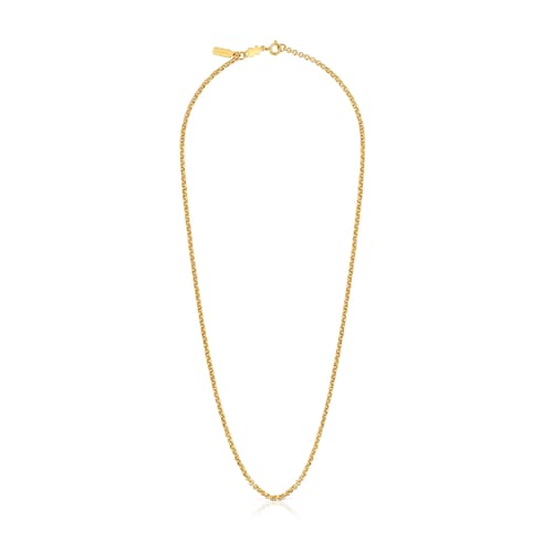 Cadena mediana con baño de oro de 18 kt sobre plata con bolas de 50 cm TOUS Chain