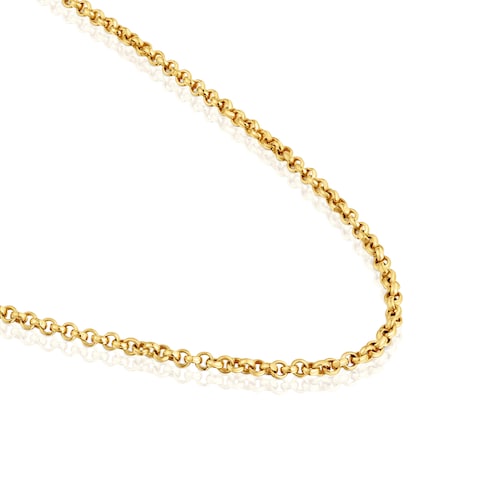 Cadena mediana con baño de oro de 18 kt sobre plata con bolas de 50 cm TOUS Chain