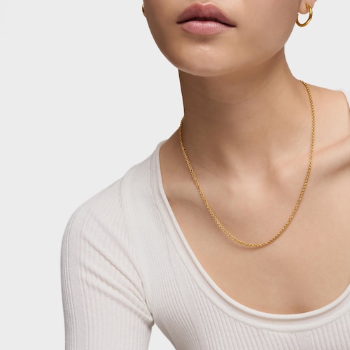 Cadena mediana con baño de oro de 18 kt sobre plata con bolas de 50 cm TOUS Chain