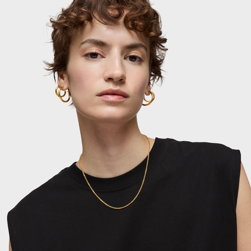 Gargantilla con ba&ntilde;o de oro de 18&nbsp;kt sobre plata 45&nbsp;cm TOUS Chain