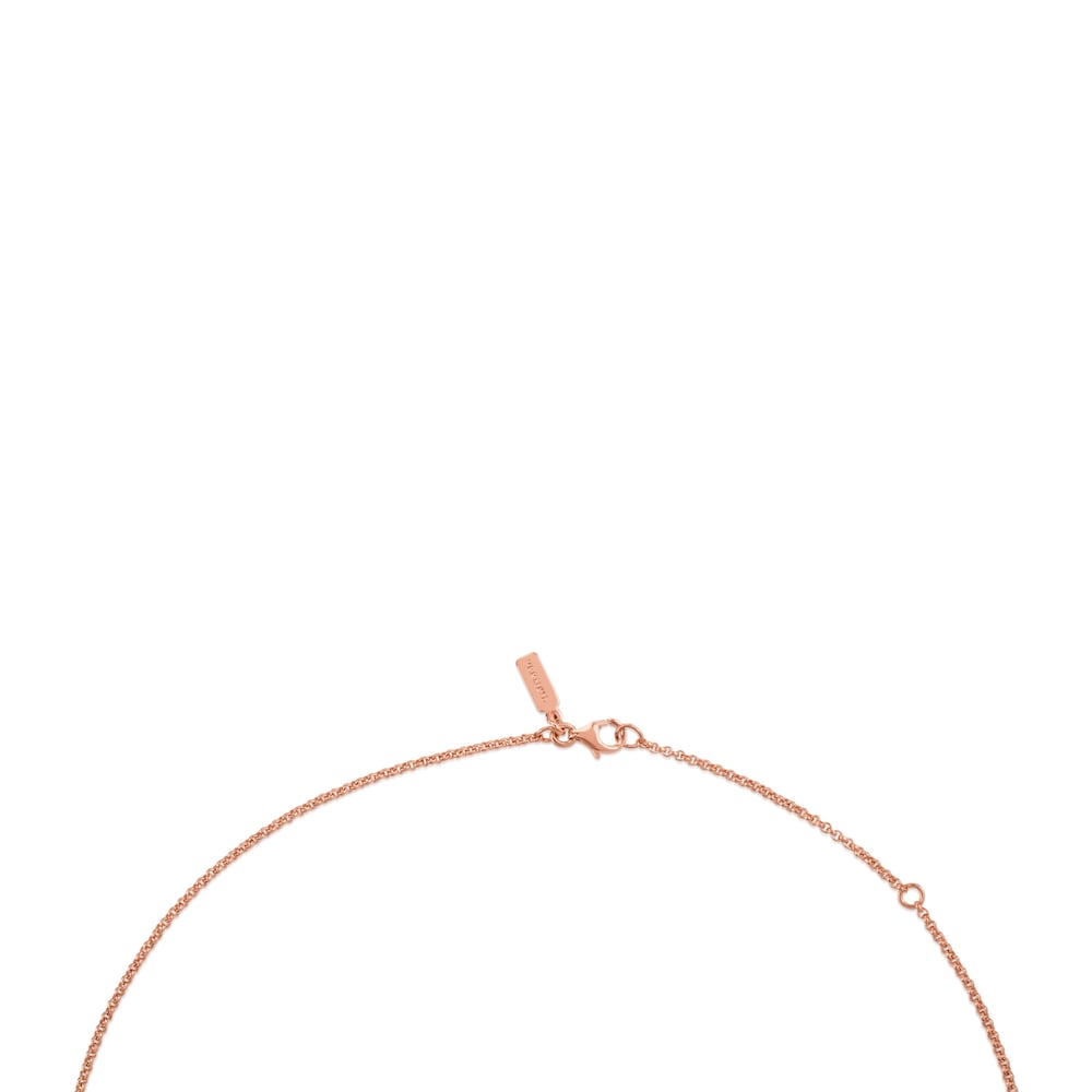 Gargantilla con baño de oro rosa de 18 kt sobre plata 45 cm TOUS Hand image number 1