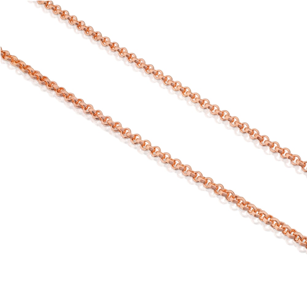 Cadena mediana con baño de oro rosa de 18 kt sobre plata, 50 cm TOUS Hand image number 1