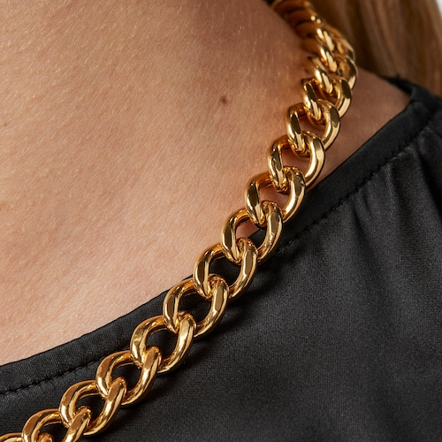 Gargantilla barbada con baño de oro 18 kt sobre plata, 45 cm Chain