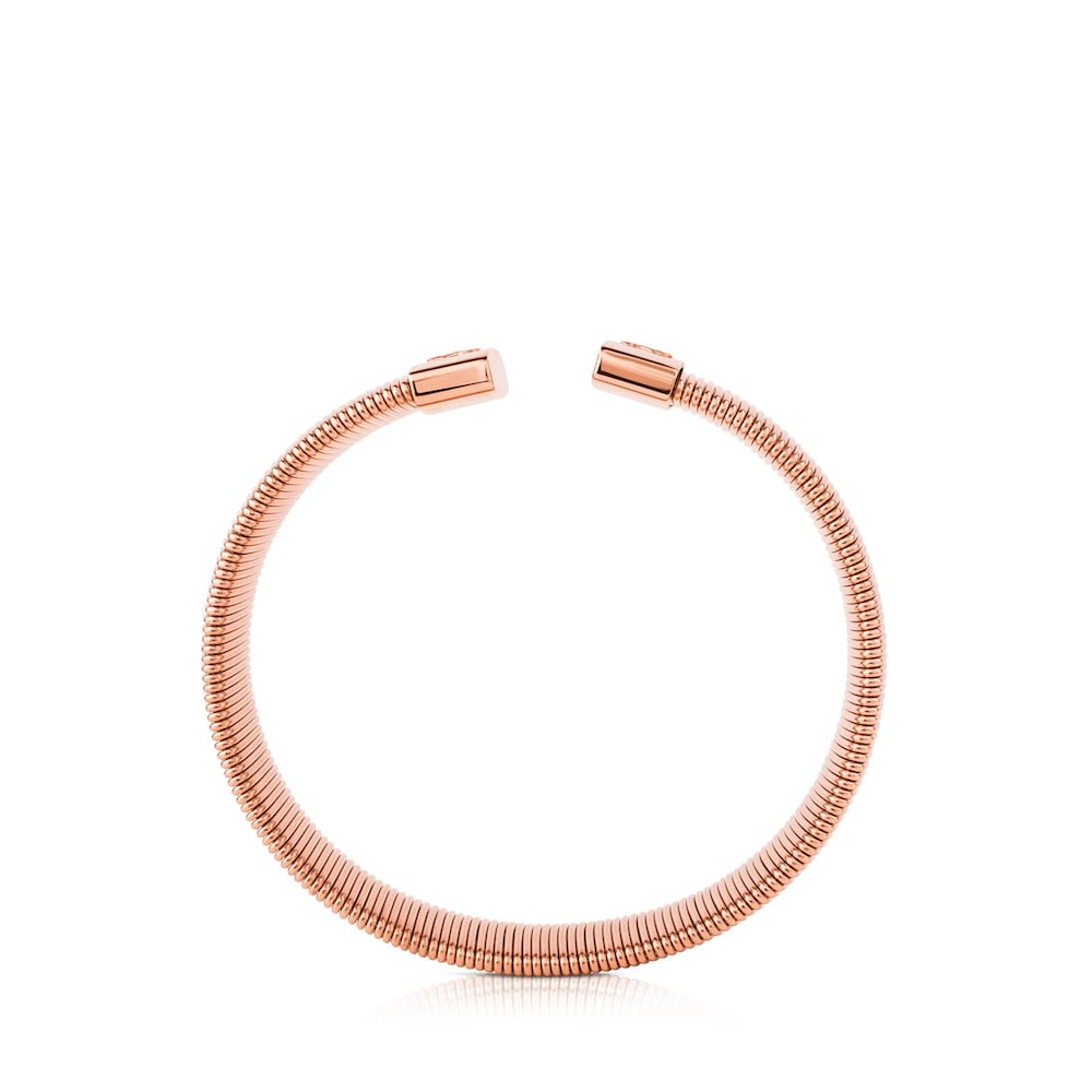 Pink Steel TOUS Bulevar Bracelet Bear motif
